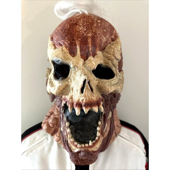 Halloween Mask Rubber Full Head Undead Beast Monster With Hair By Fun World RARE - Picture 1 of 11